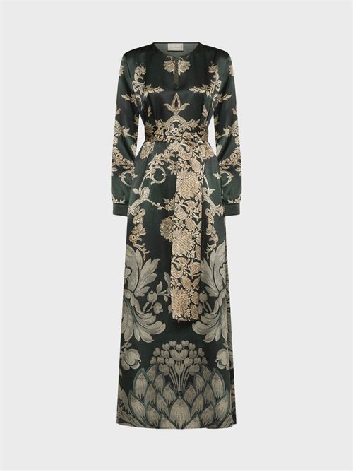 Long silk dress with baroque print PIERRE-LOUIS MASCIA | AB12960519460